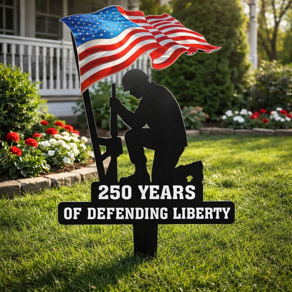 🪖250 Years of Defending Liberty Metal Garden Stake